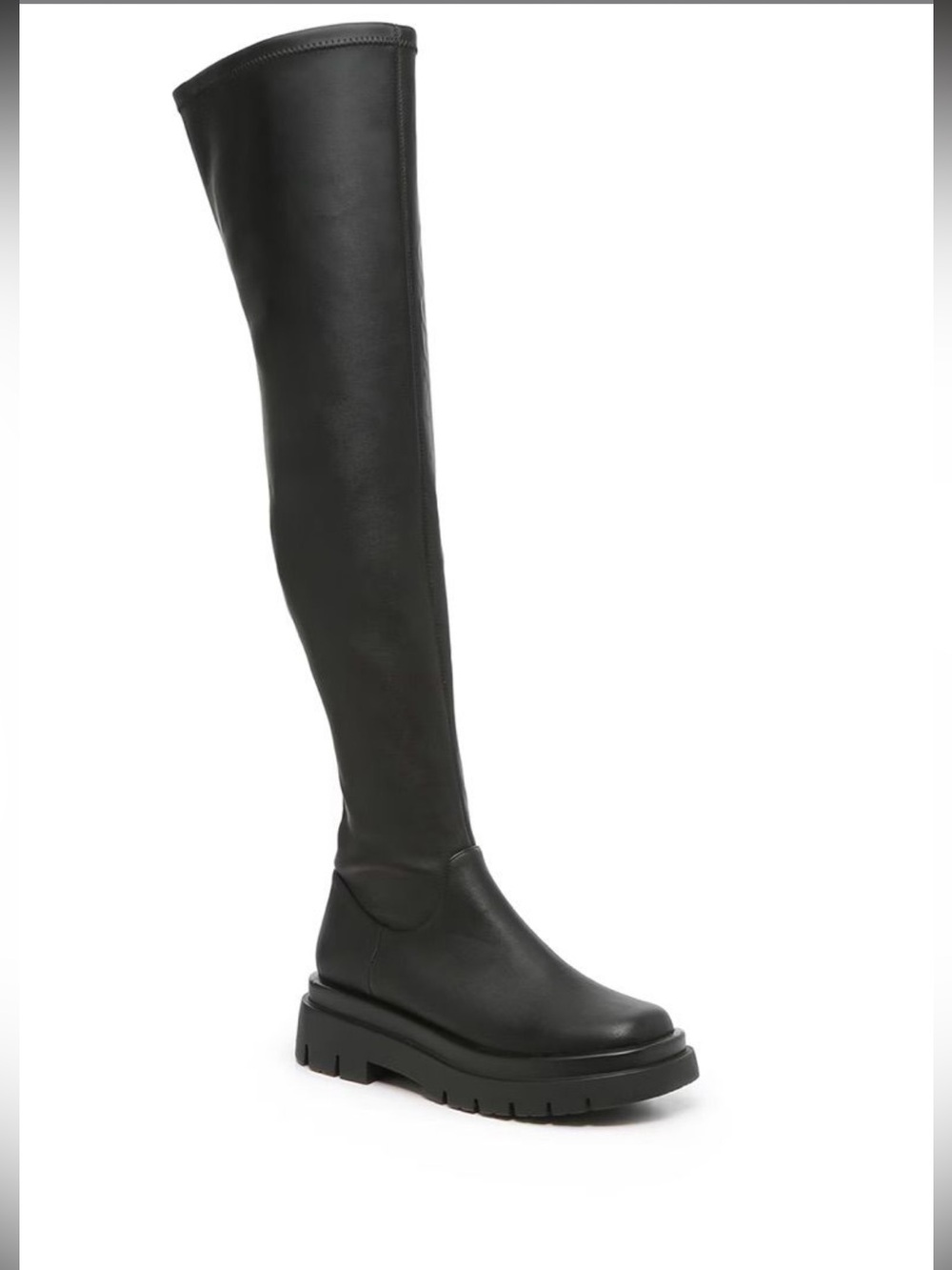 Steve Madden Gibbs Black Over-the-Knee Lug Sole Boots Size 8.5